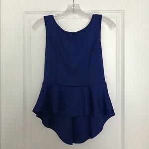 Dark Blue Peplum Top